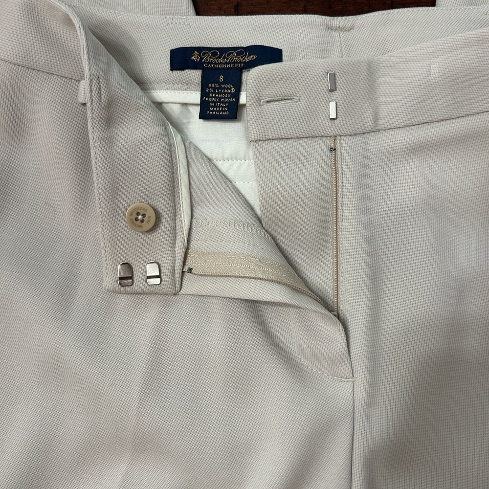 Brooks Brothers Catherine Fit Tailored Trousers, Beige, Size 8, EUC - Picture 4 of 5
